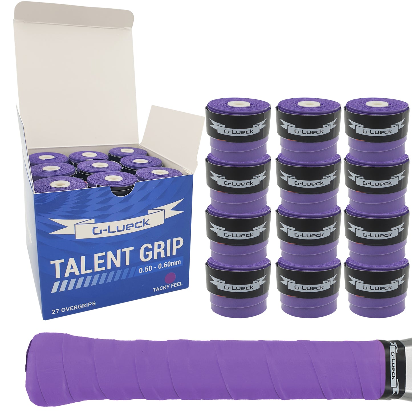 G-Lueck TALENT GRIP – 27er Set Overgrips für Tennis, Padel & Badminton