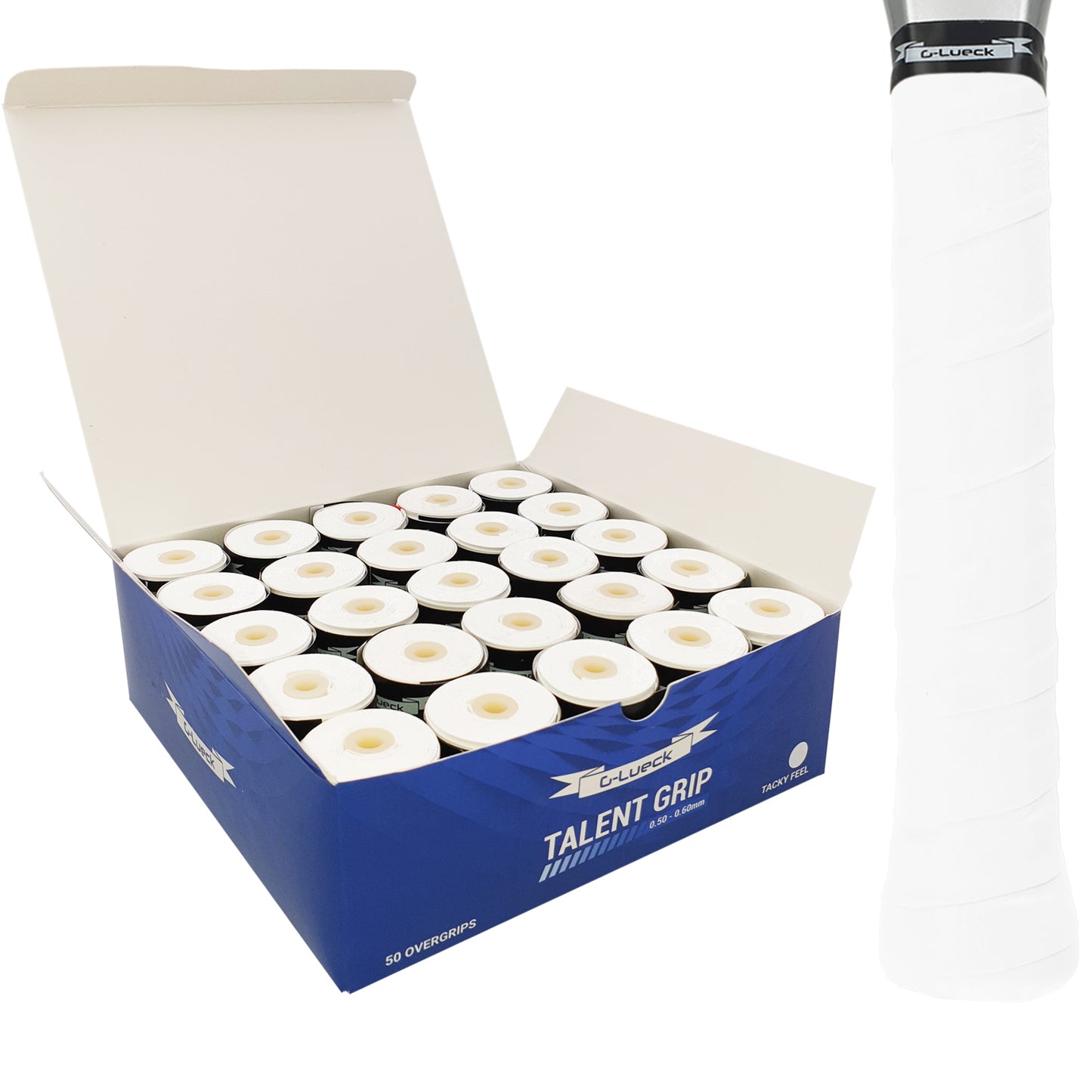 G-Lueck TALENT GRIP – 50er Set Overgrips für Tennis, Padel & Badminton (Vorratspack)