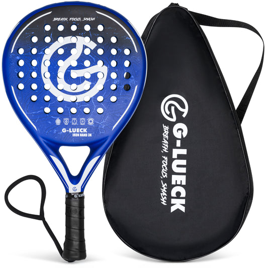 G-Lueck Padel Racket - IRON HAND 3K - 3K Carbon Schlagfläche - für Anfänger und Fortgeschrittene